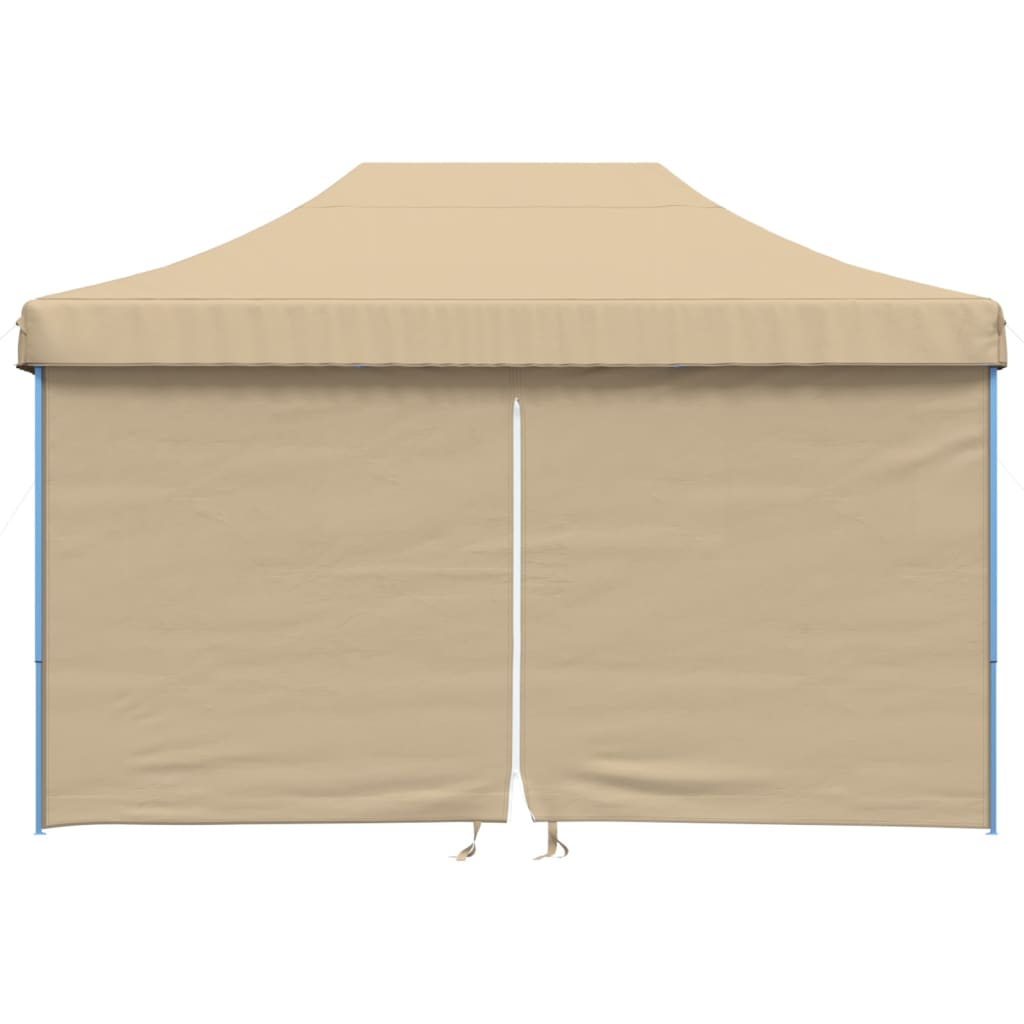 Partytent inklapbaar pop-up met 4 zijwanden beige