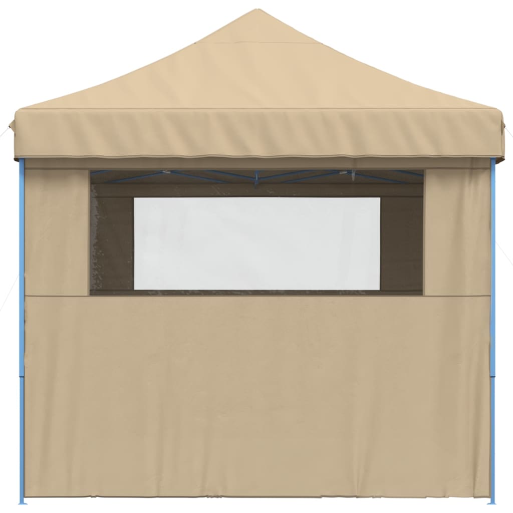 Partytent inklapbaar pop-up met 4 zijwanden beige