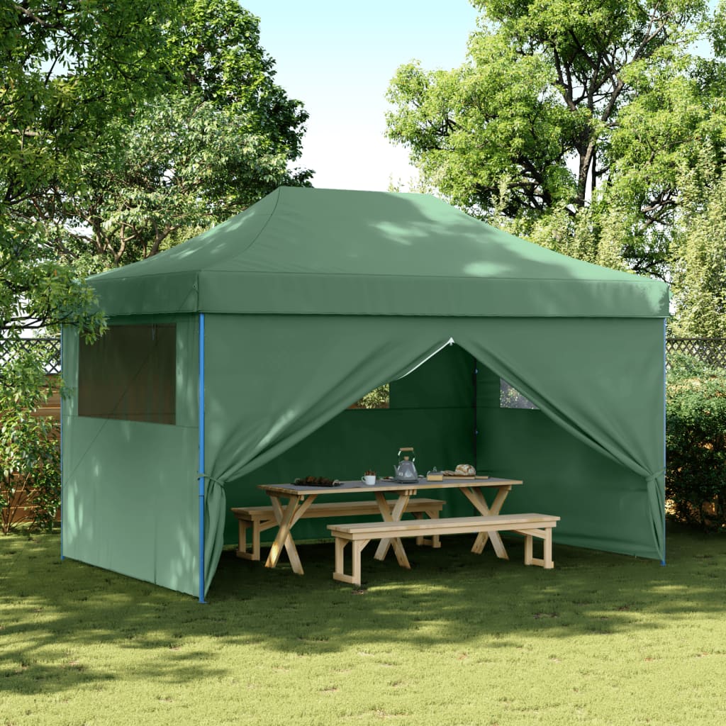 Partytent inklapbaar pop-up met 4 zijwanden groen