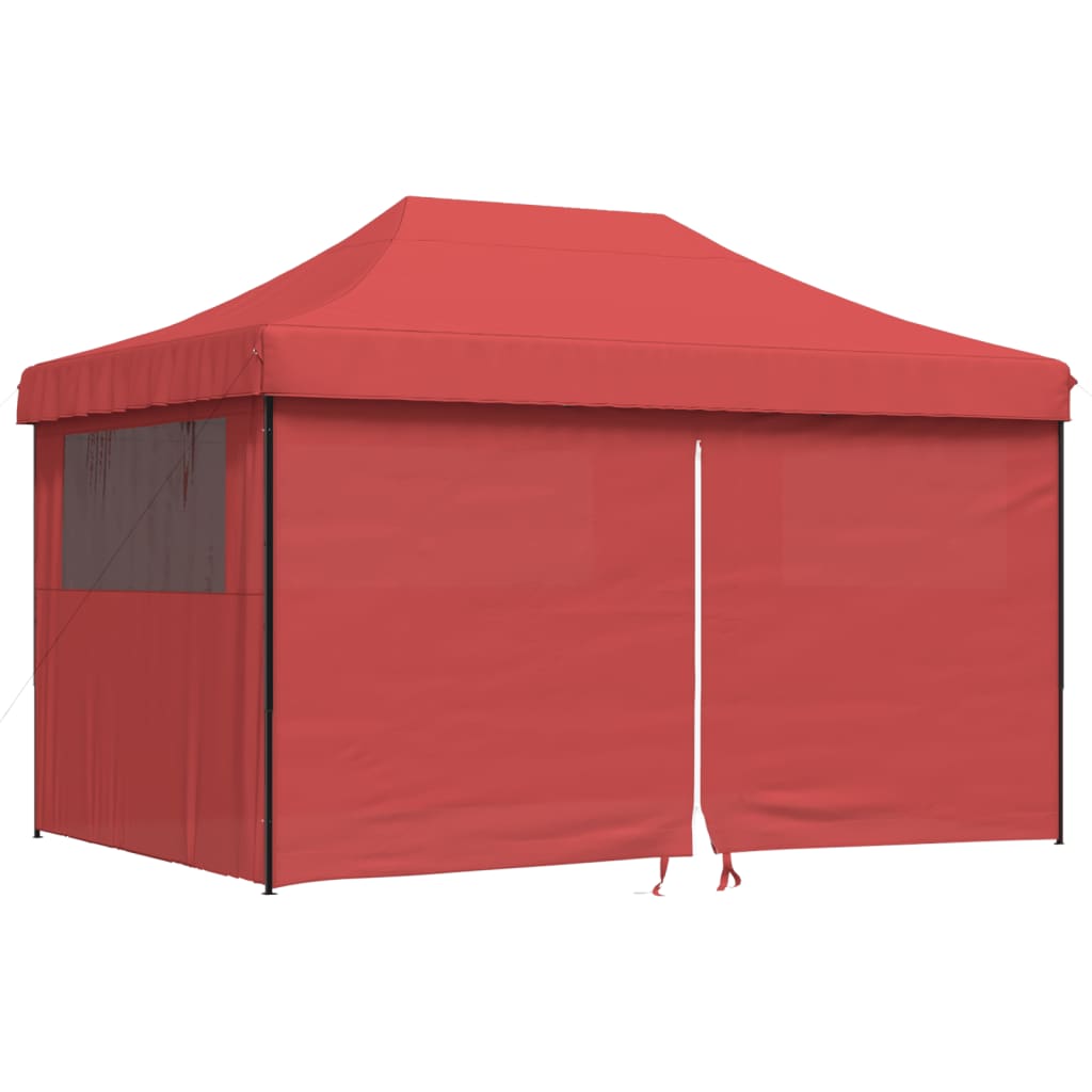 Partytent inklapbaar pop-up met 4 zijwanden bordeauxrood