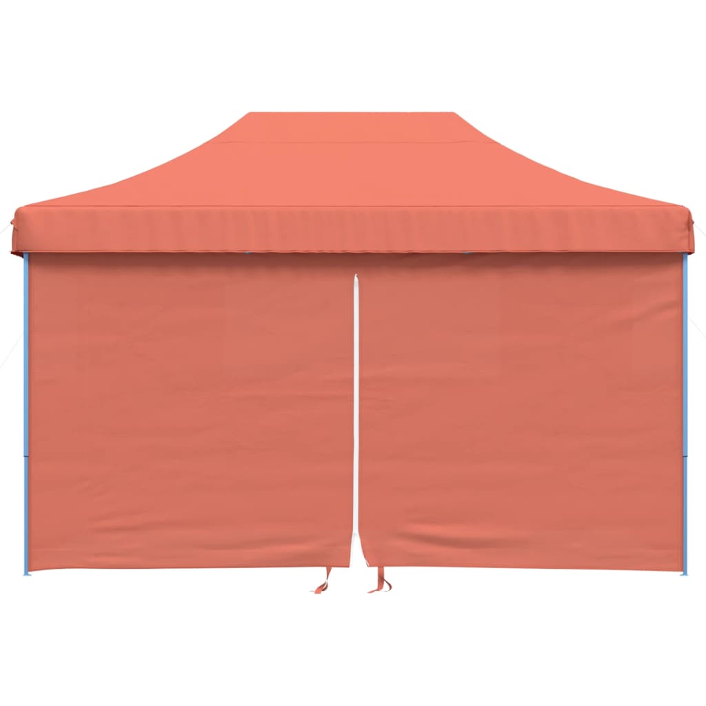 Partytent inklapbaar pop-up met 4 zijwanden terracottakleurig