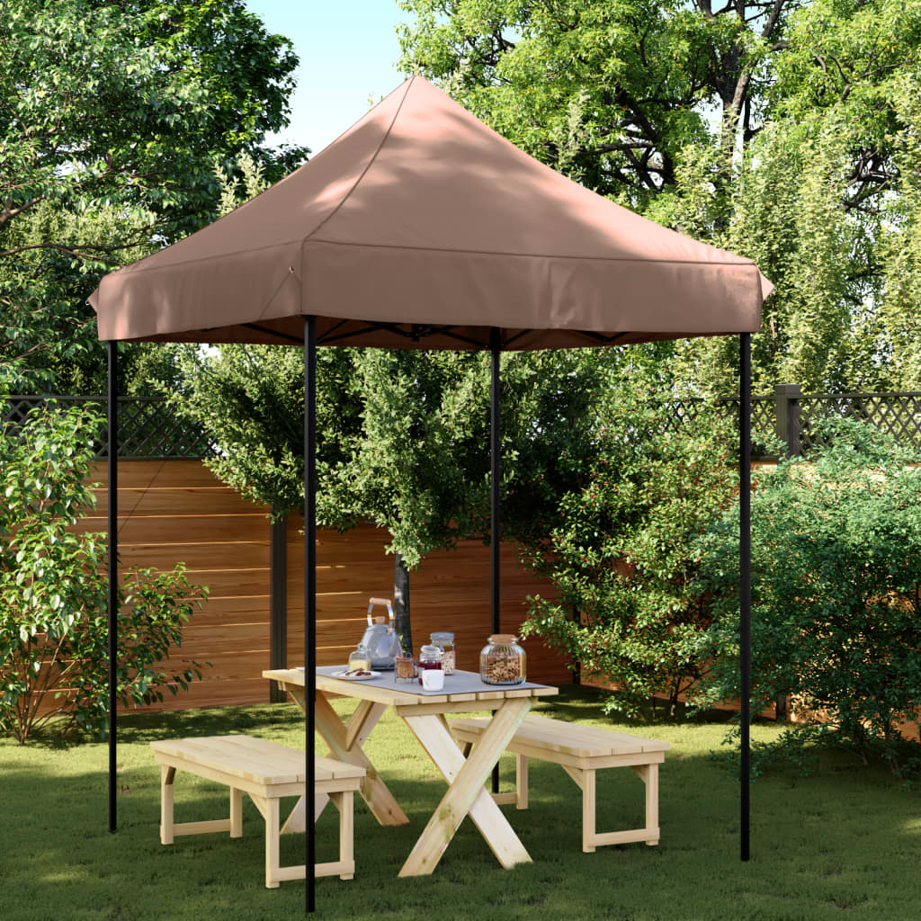 Partytent inklapbaar pop-up 200x200x306 cm bruin