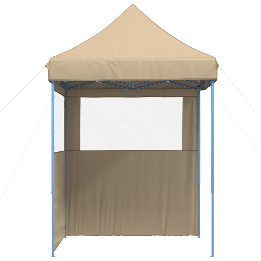 Partytent inklapbaar pop-up met 2 zijwanden beige