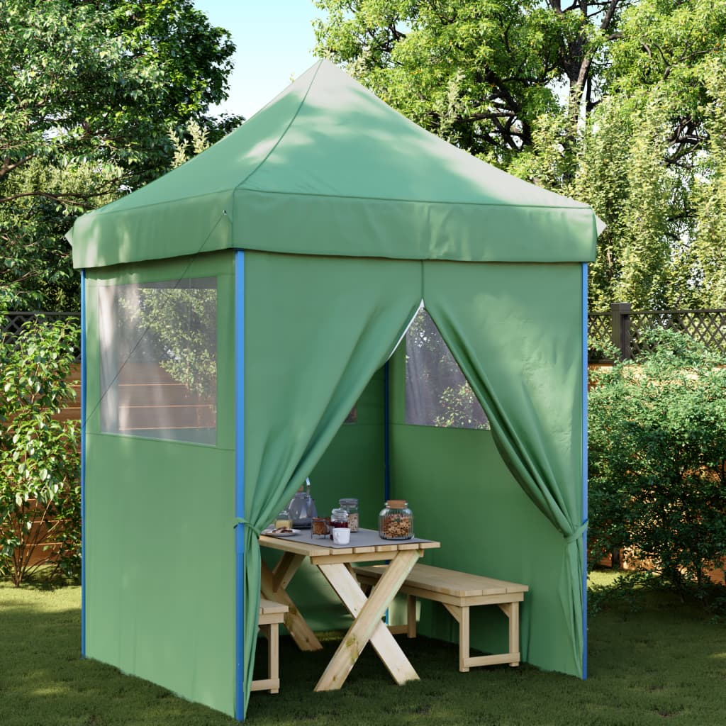 Partytent inklapbaar pop-up met 4 zijwanden groen