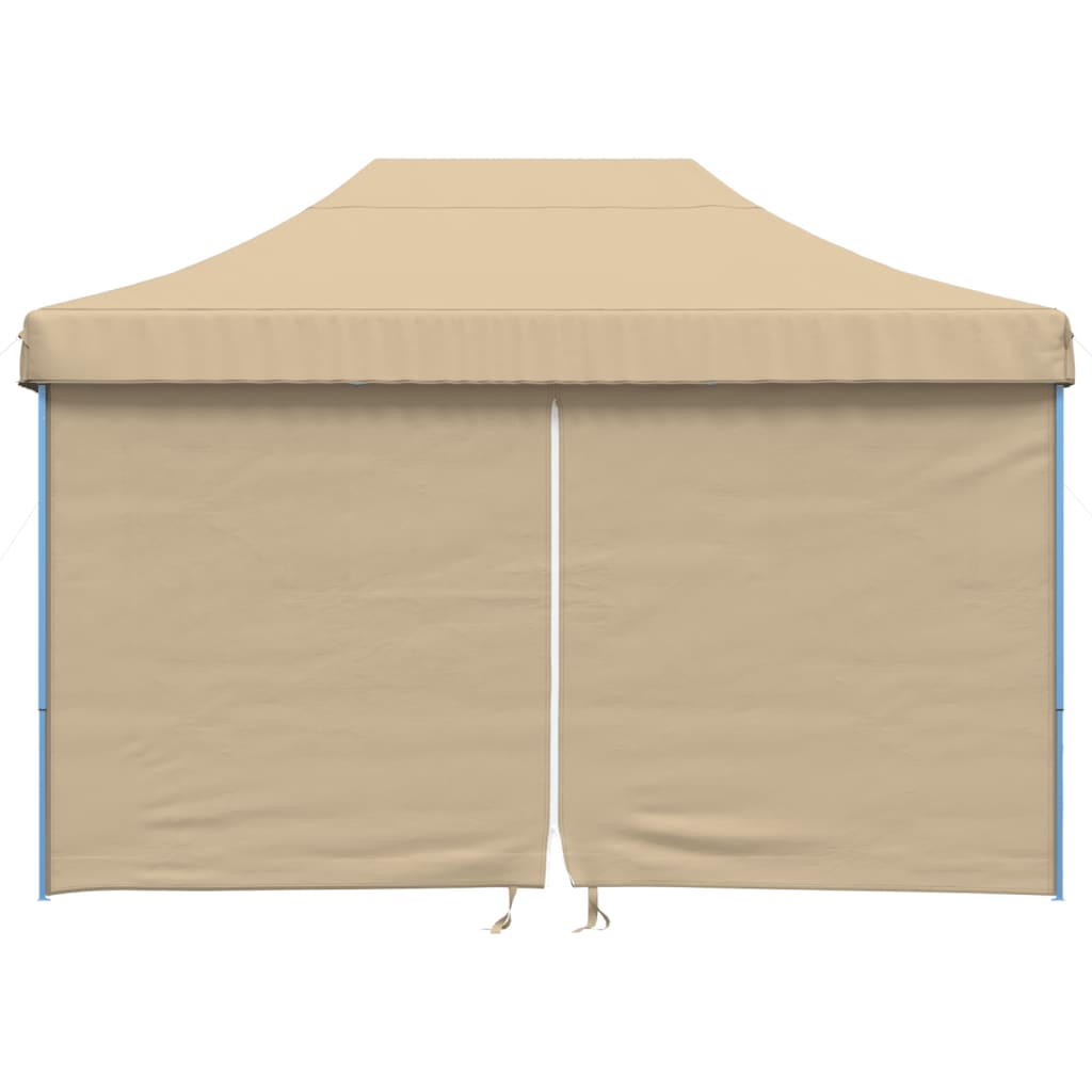 Partytent inklapbaar pop-up met 4 zijwanden beige