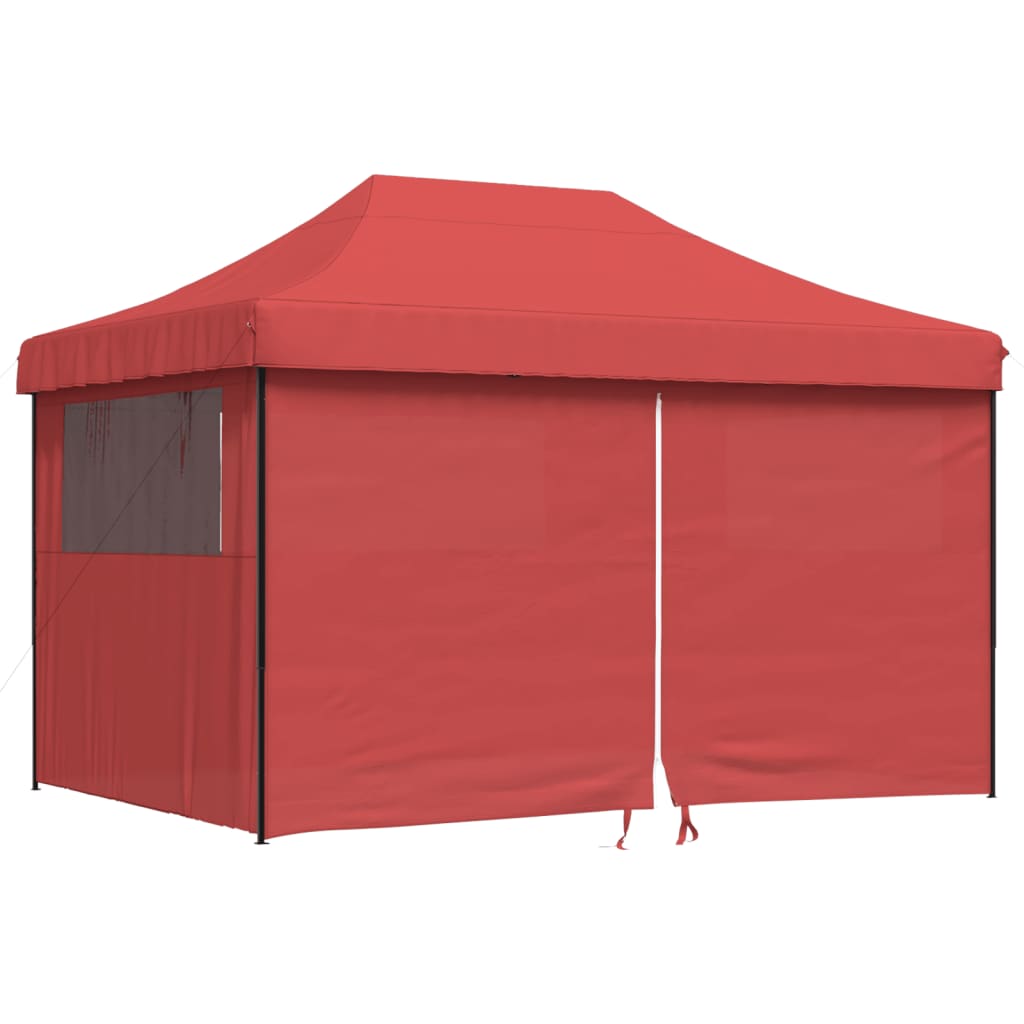 Partytent inklapbaar pop-up met 4 zijwanden bordeauxrood