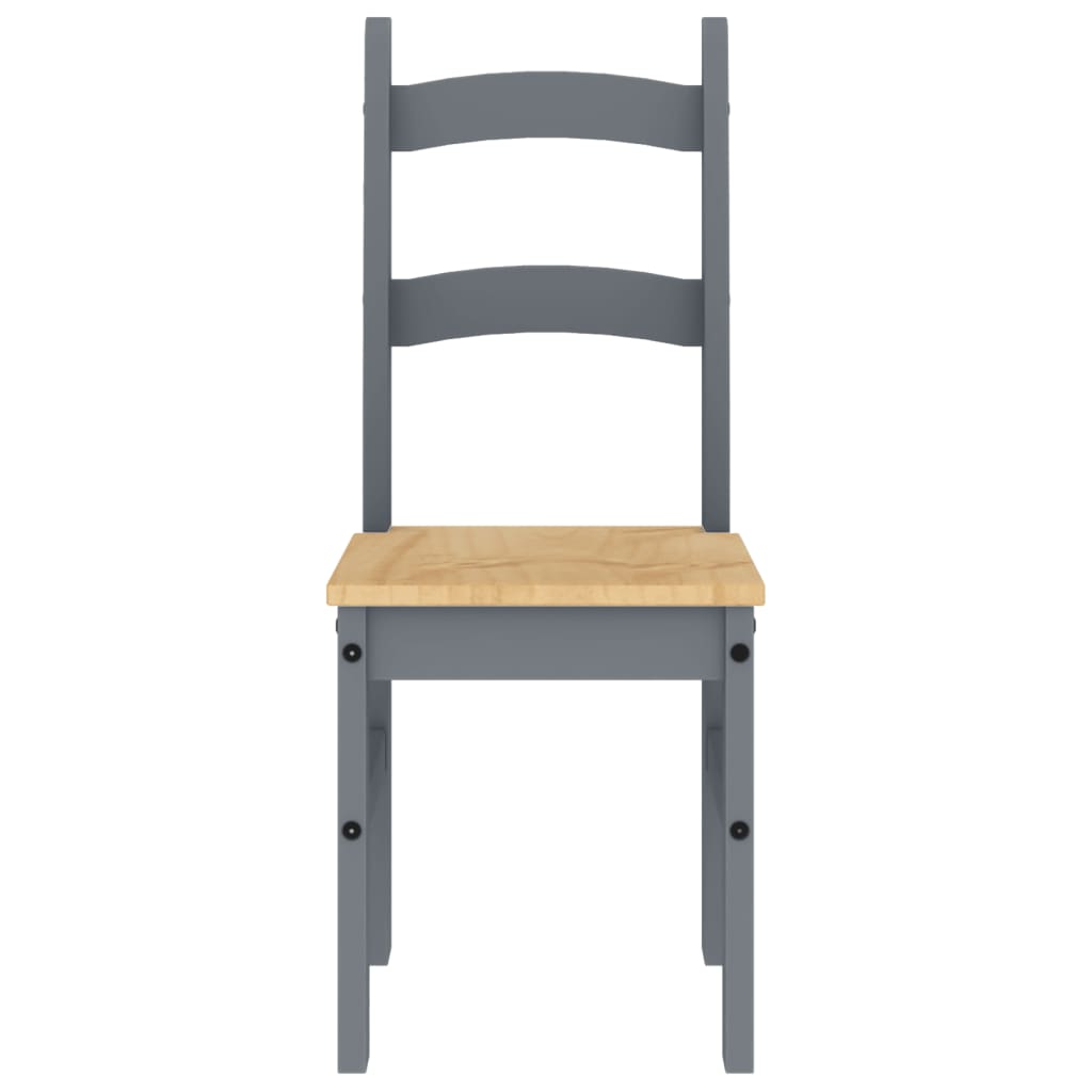 Eetkamerstoelen 2 st 40x46x99 cm massief grenenhout grijs