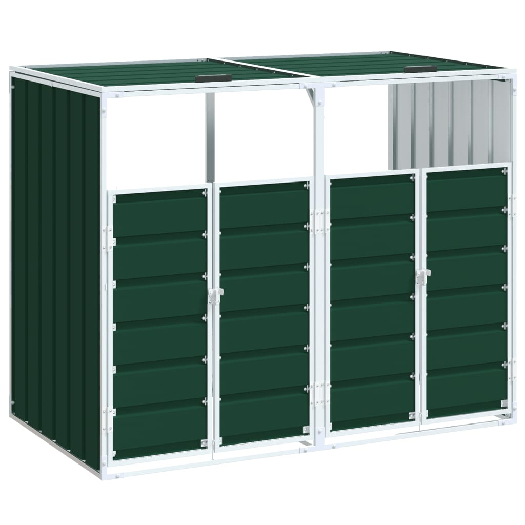 Containerberging voor 2 containers 144x81x113 cm staal groen