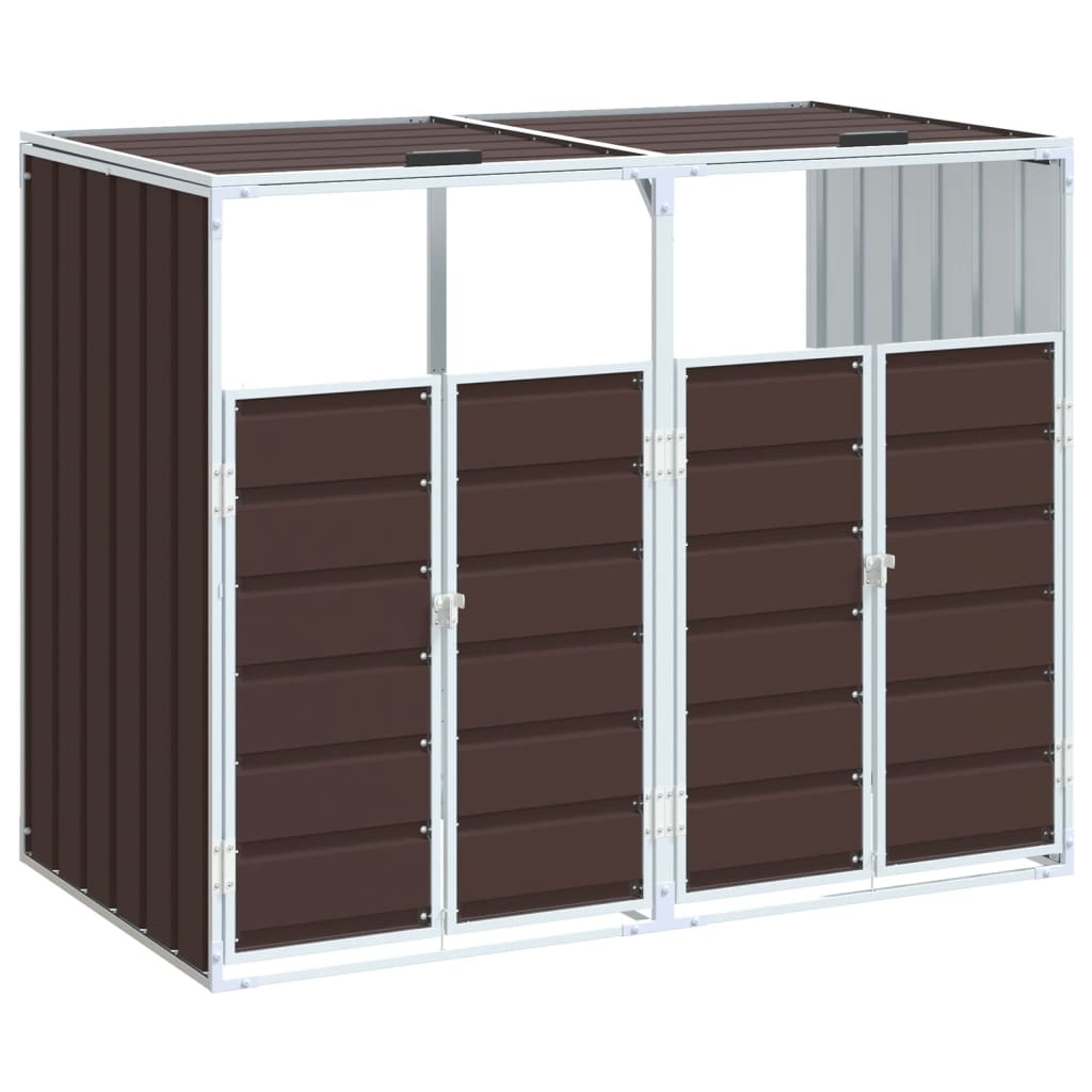 Containerberging voor 2 containers 144x81x113 cm staal bruin