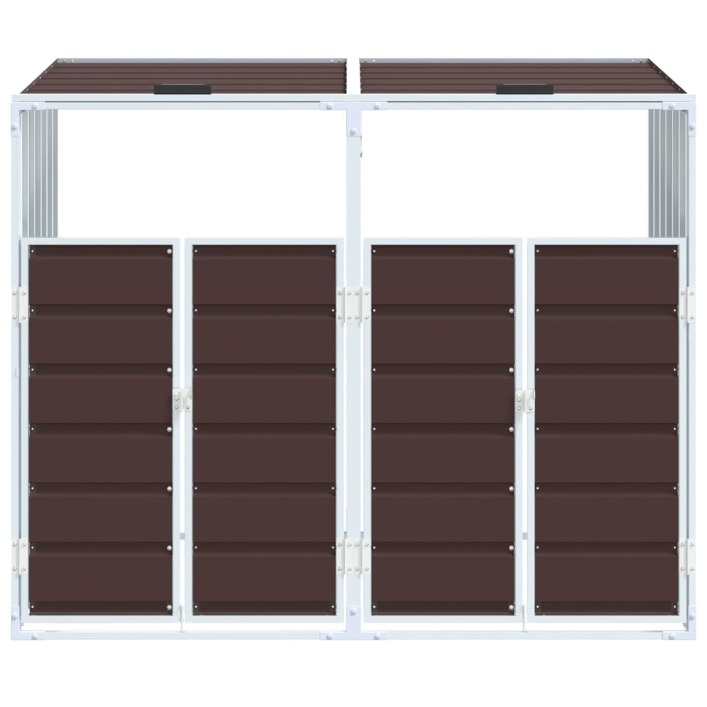 Containerberging voor 2 containers 144x81x113 cm staal bruin