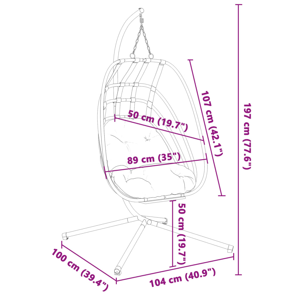 Hangstoel met standaard staal antracietkleurig