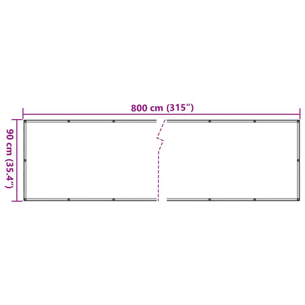 Tuinscherm steenpatroon 800x90 cm PVC grijs