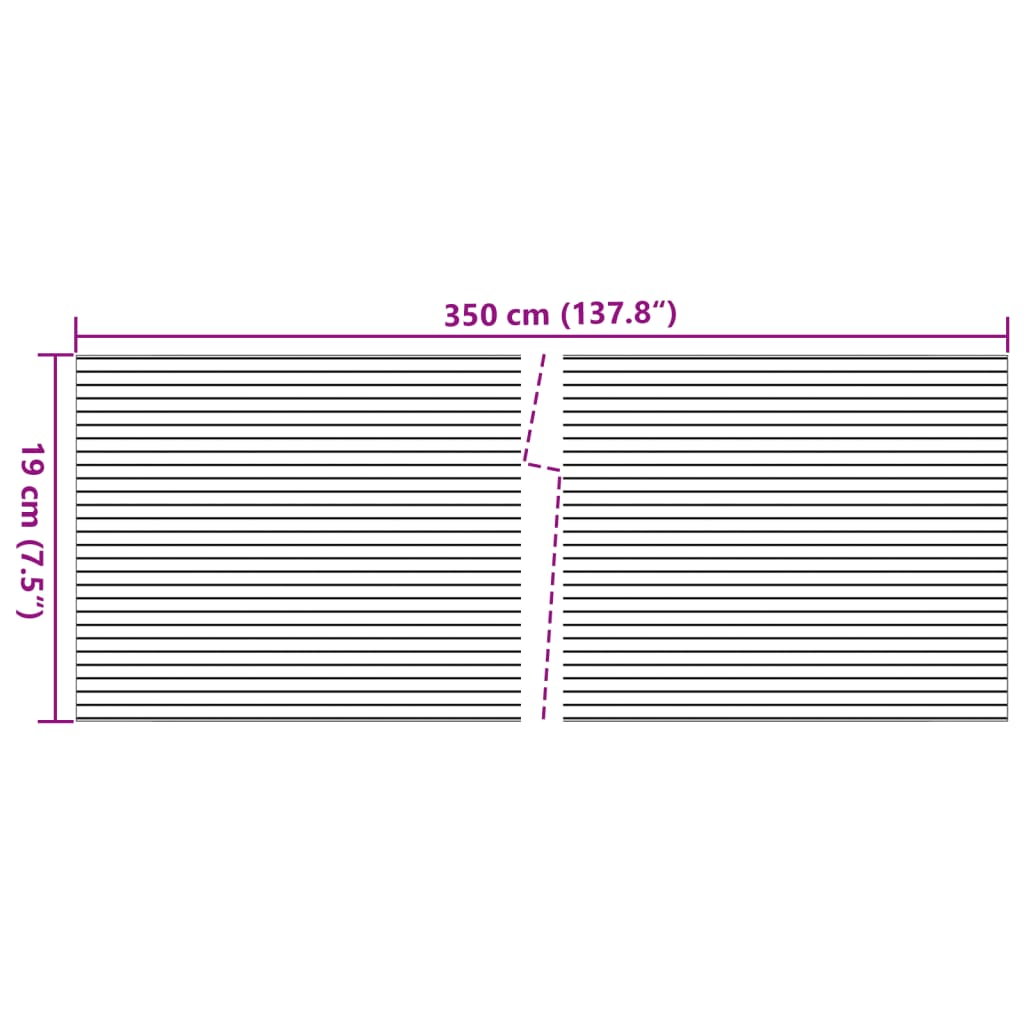 Tuinscherm steenpatroon 35x0,19 m PVC grijs