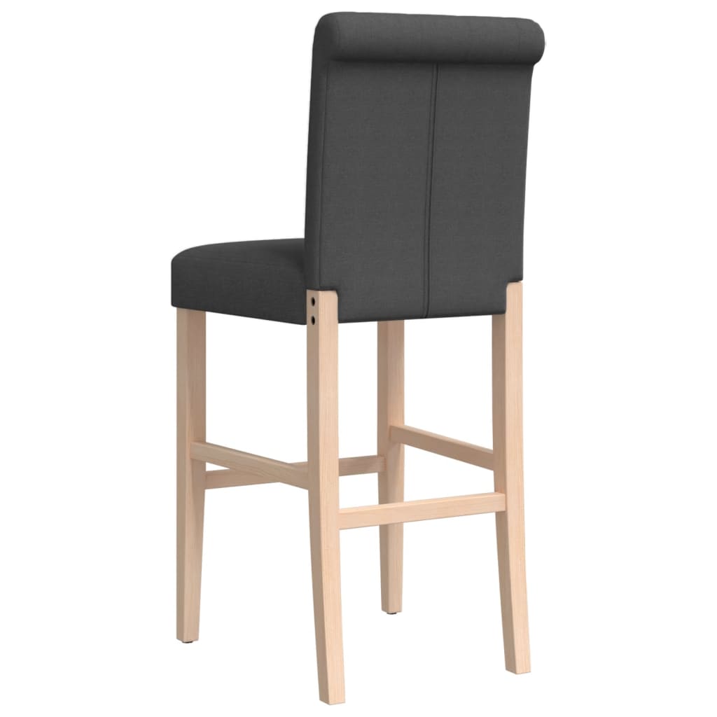 Barstoelen 2 st massief rubberhout en stof