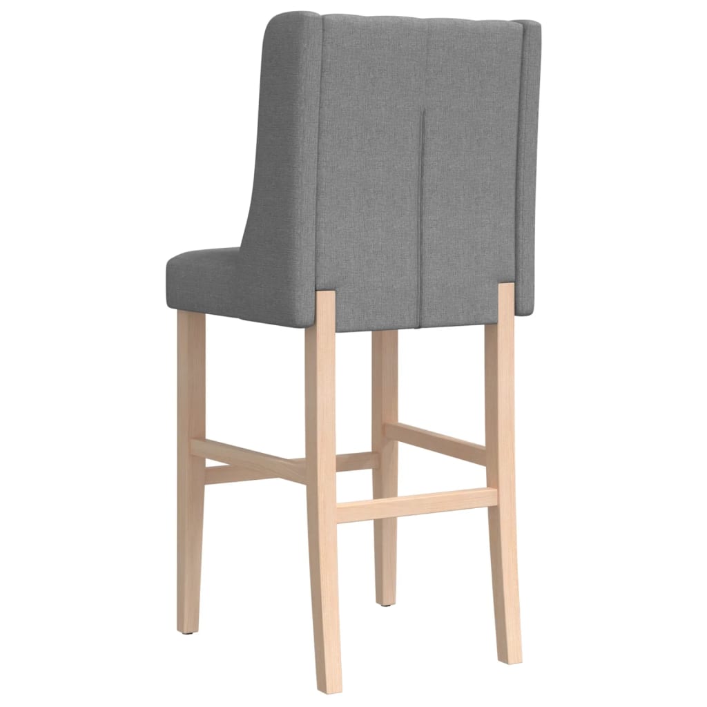 Barstoelen 2 st massief rubberhout en stof