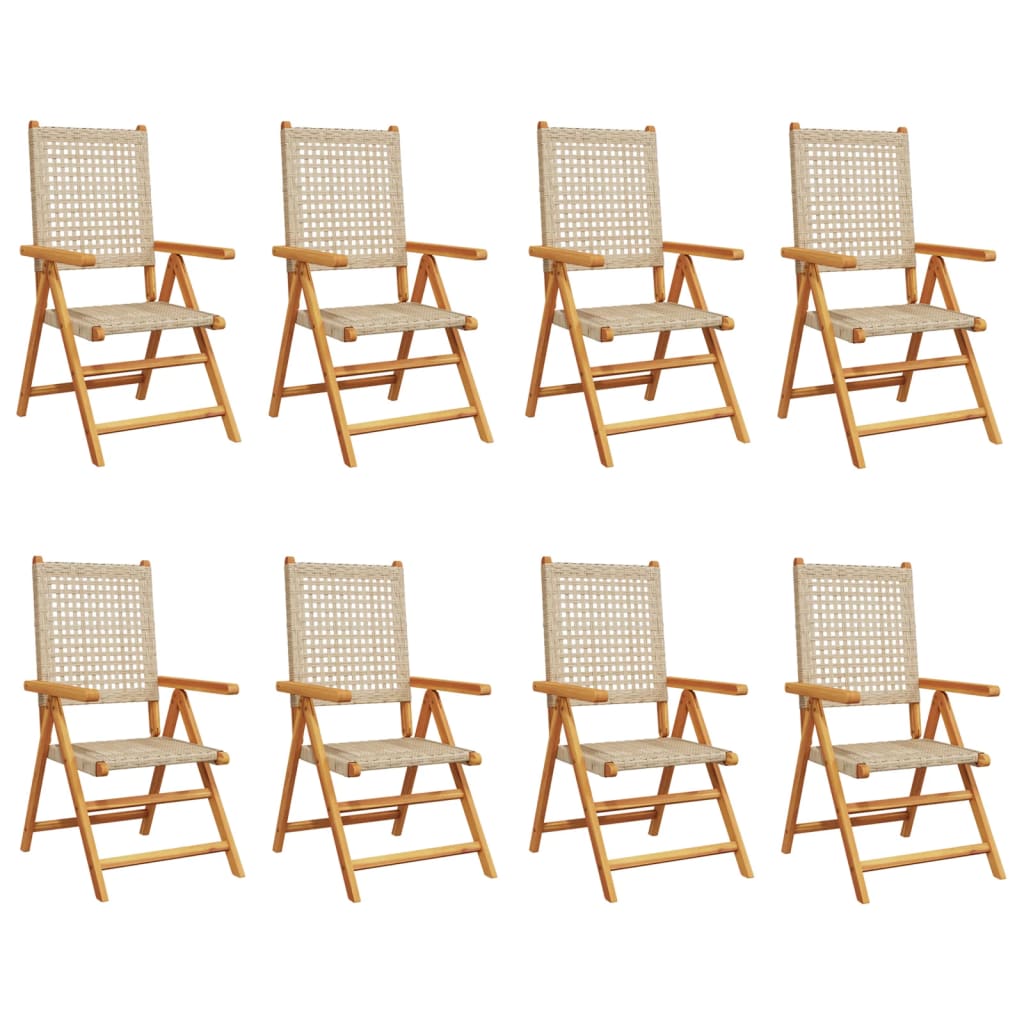 Tuinstoelen Poly Rattan En Massief Hout 8 Beige