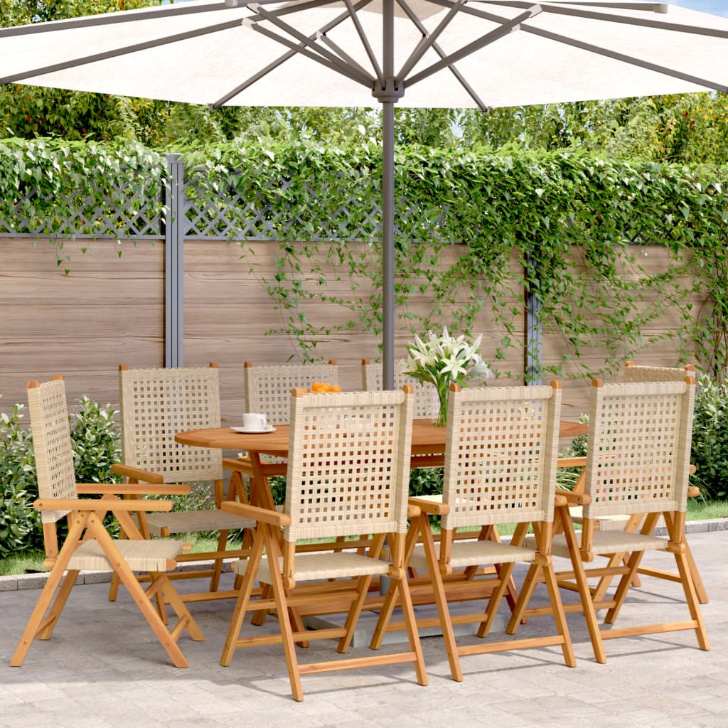 Tuinstoelen Poly Rattan En Massief Hout 8 Beige