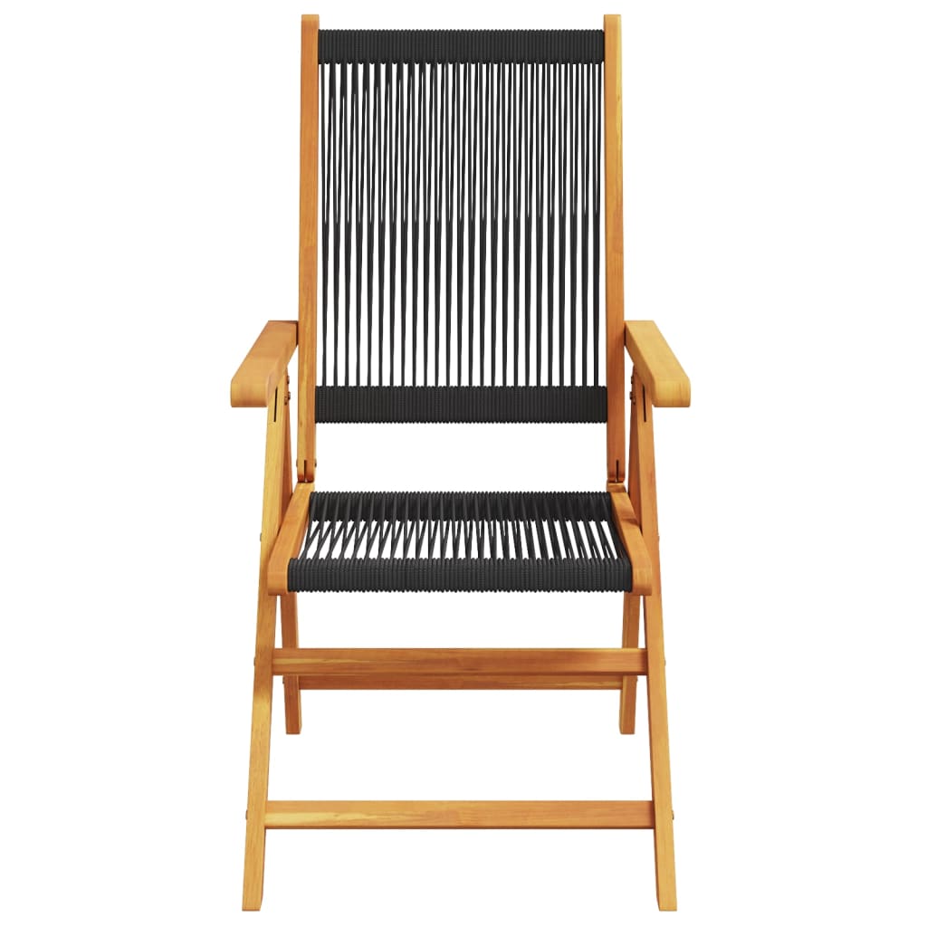 Tuinstoelen Verstelbaar Massief Acaciahout 8 Zwart