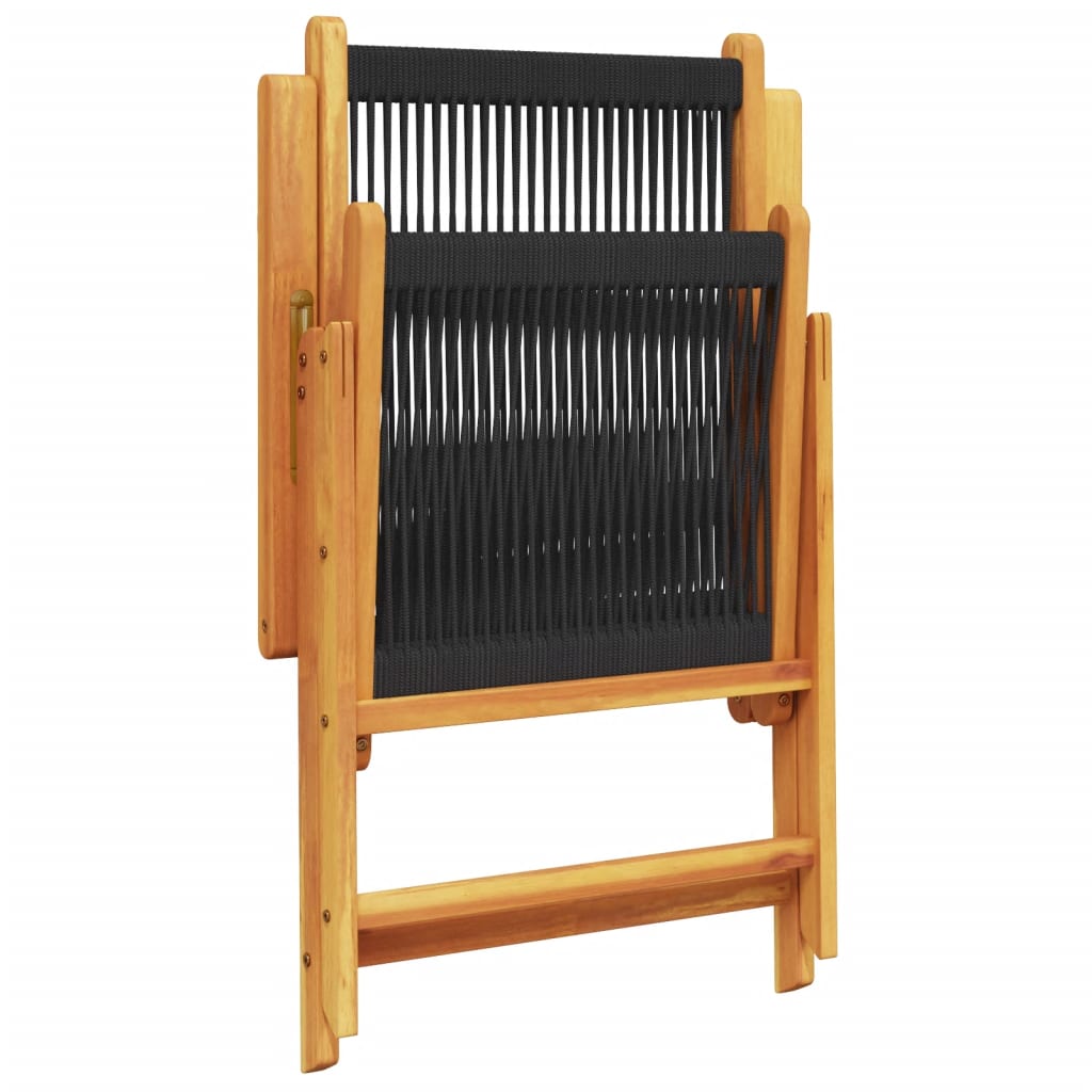 Tuinstoelen Verstelbaar Massief Acaciahout 8 Zwart