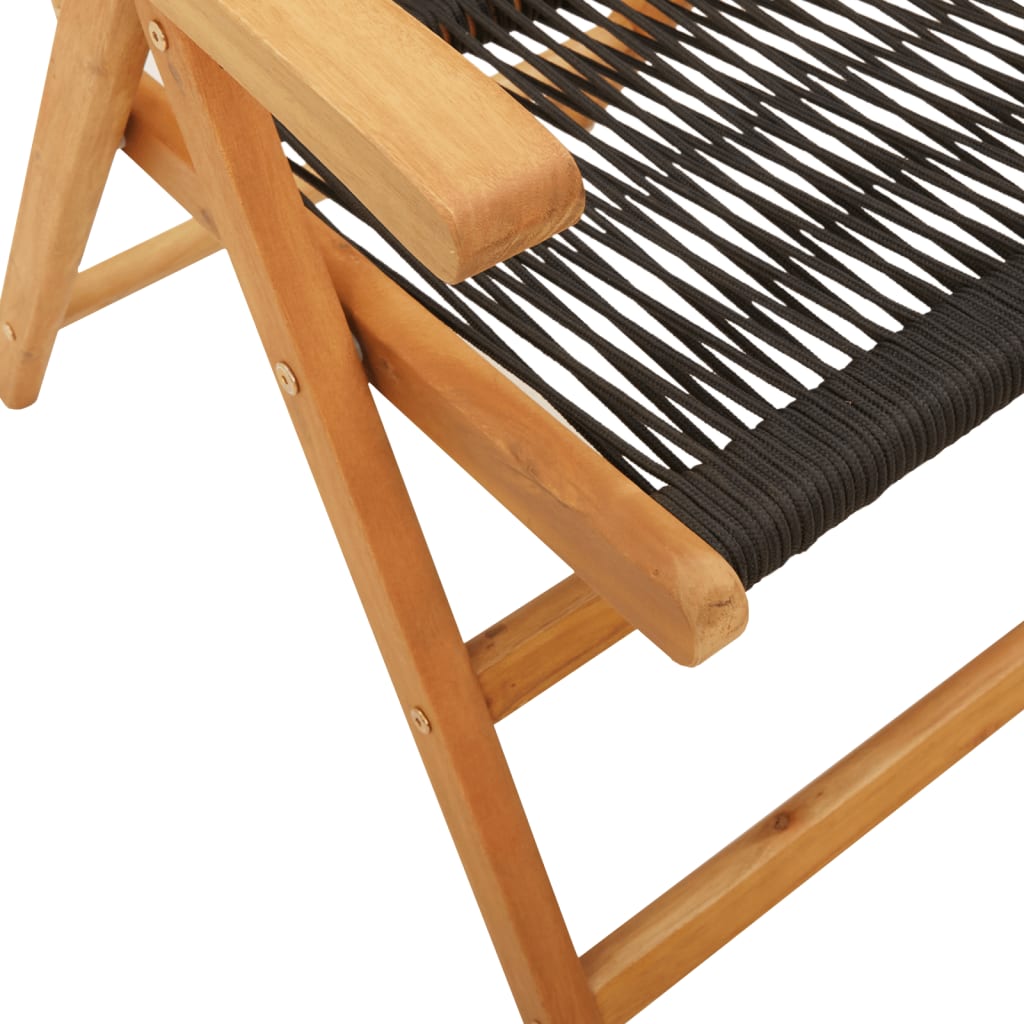 Tuinstoelen Verstelbaar Massief Acaciahout 8 Zwart