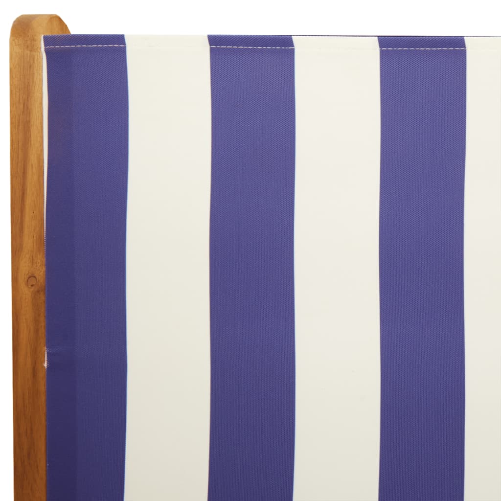 Tuinstoelen Verstelbaar Massief Hout En Stof 8 Blauw en wit