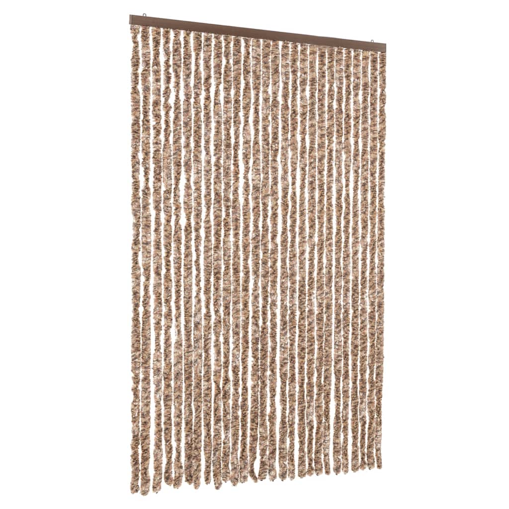 Vliegengordijn 118x220 cm chenille beige en donkerbruin