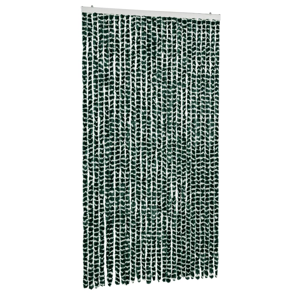 Vliegengordijn 118x220 cm chenille groen en wit