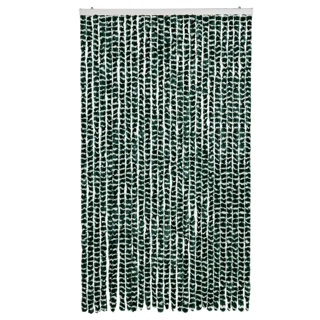 Vliegengordijn 118x220 cm chenille groen en wit