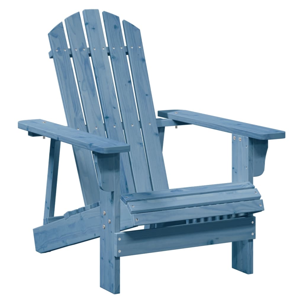 Stoel Adirondack met voetenbank massief vurenhout blauw