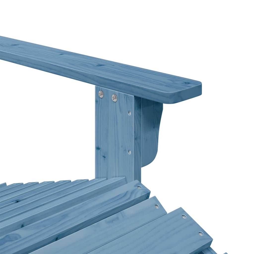 Stoel Adirondack met voetenbank massief vurenhout blauw