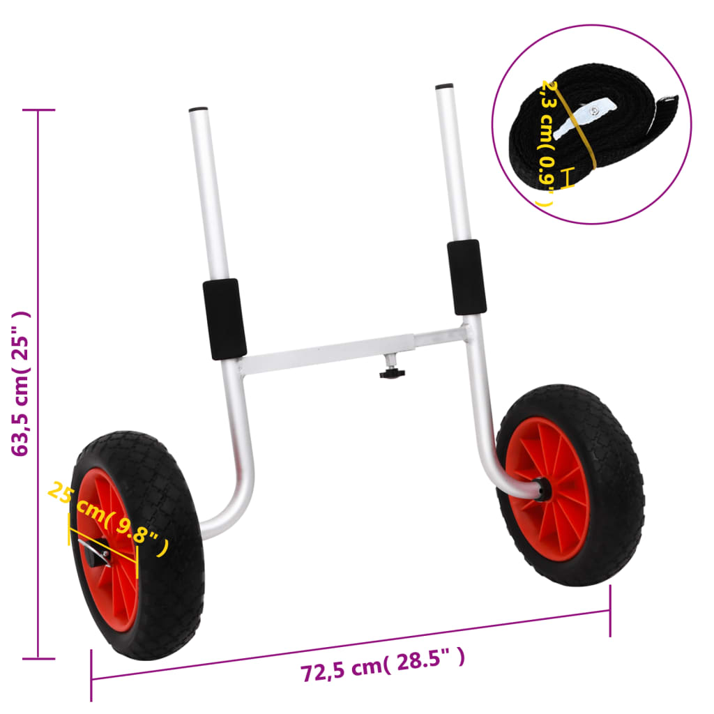 Kajaktrolley 90 Kg Aluminium 1 26 x 56.5-72.5 x 63.5 cm