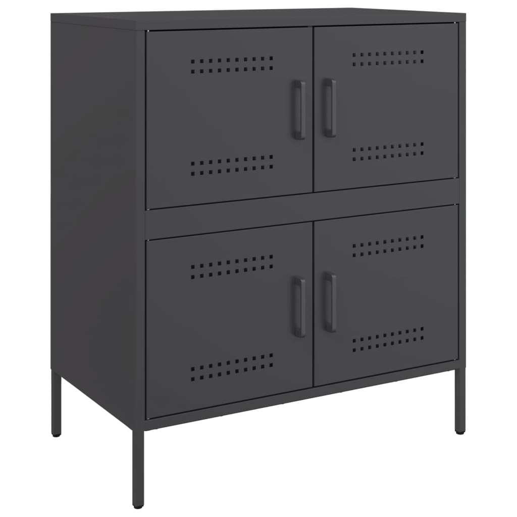 Dressoir 68x39x79 cm staal zwart