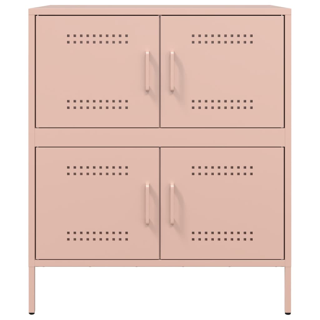 Dressoir 68x39x79 cm staal roze