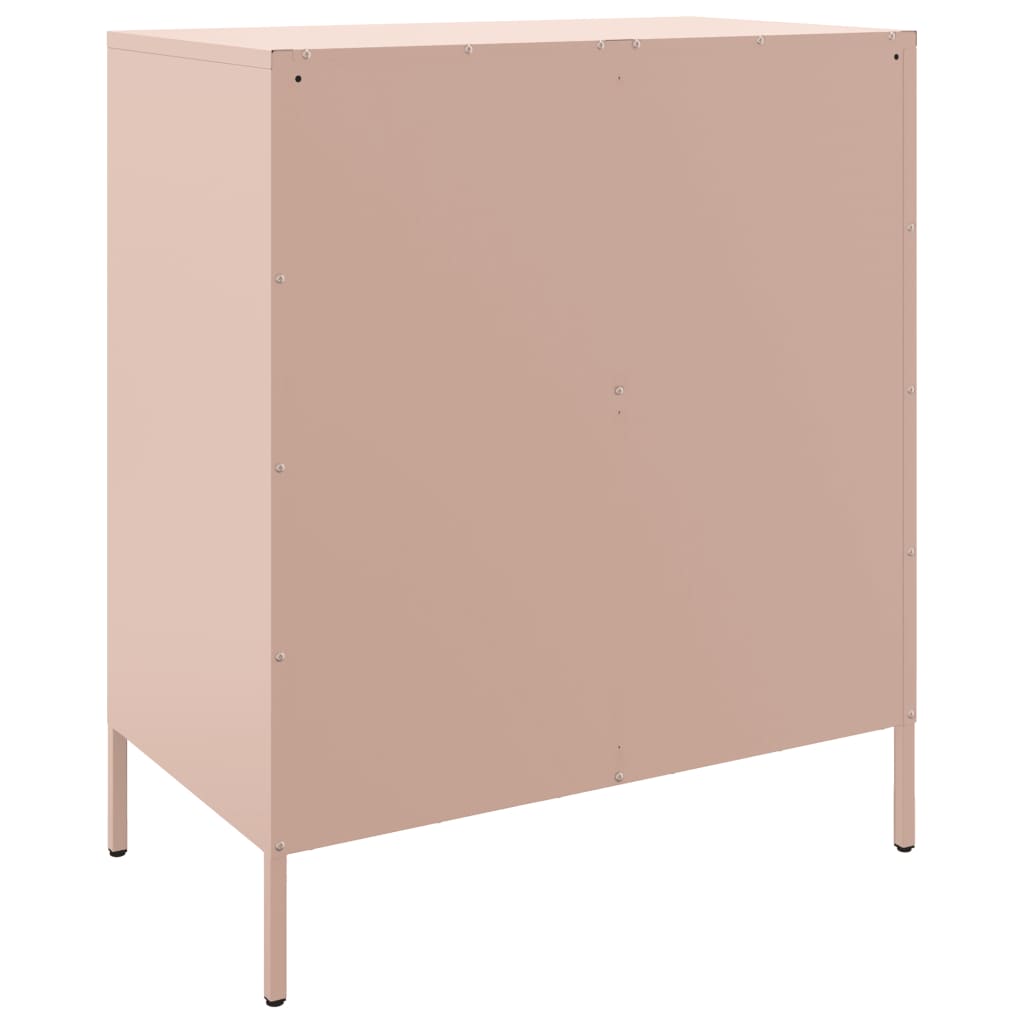 Dressoir 68x39x79 cm staal roze