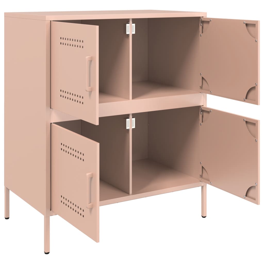 Dressoir 68x39x79 cm staal roze