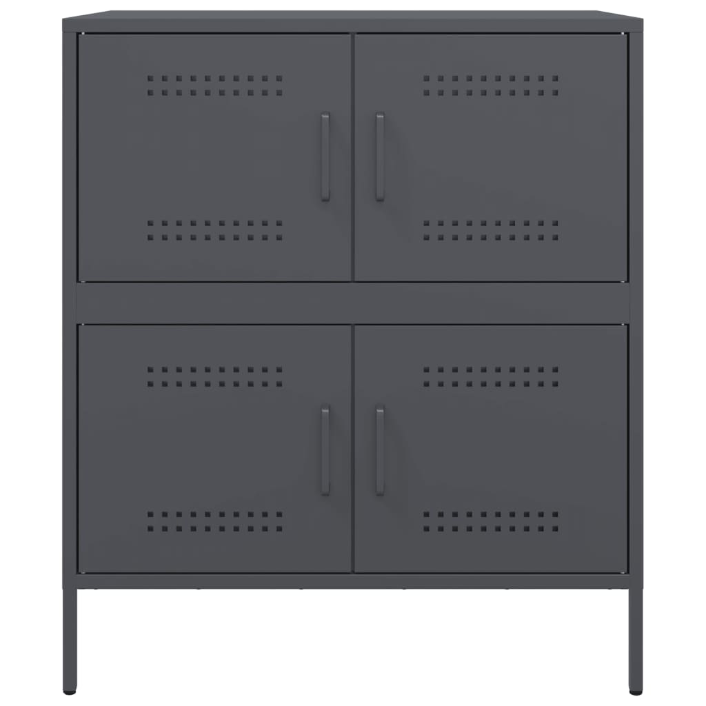 Dressoir 68x39x79 cm staal antracietkleurig