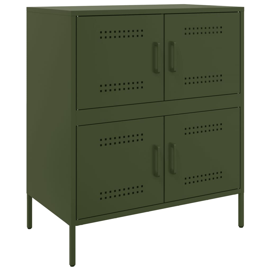 Dressoir 68x39x79 cm staal olijfgroen