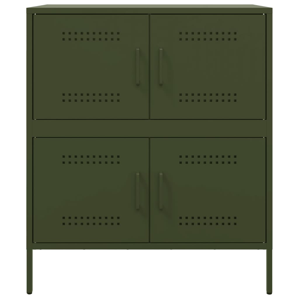 Dressoir 68x39x79 cm staal olijfgroen