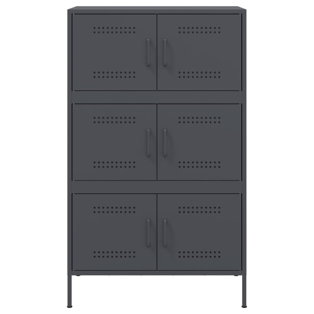 Hoge kast 68x39x113 cm staal antracietkleurig