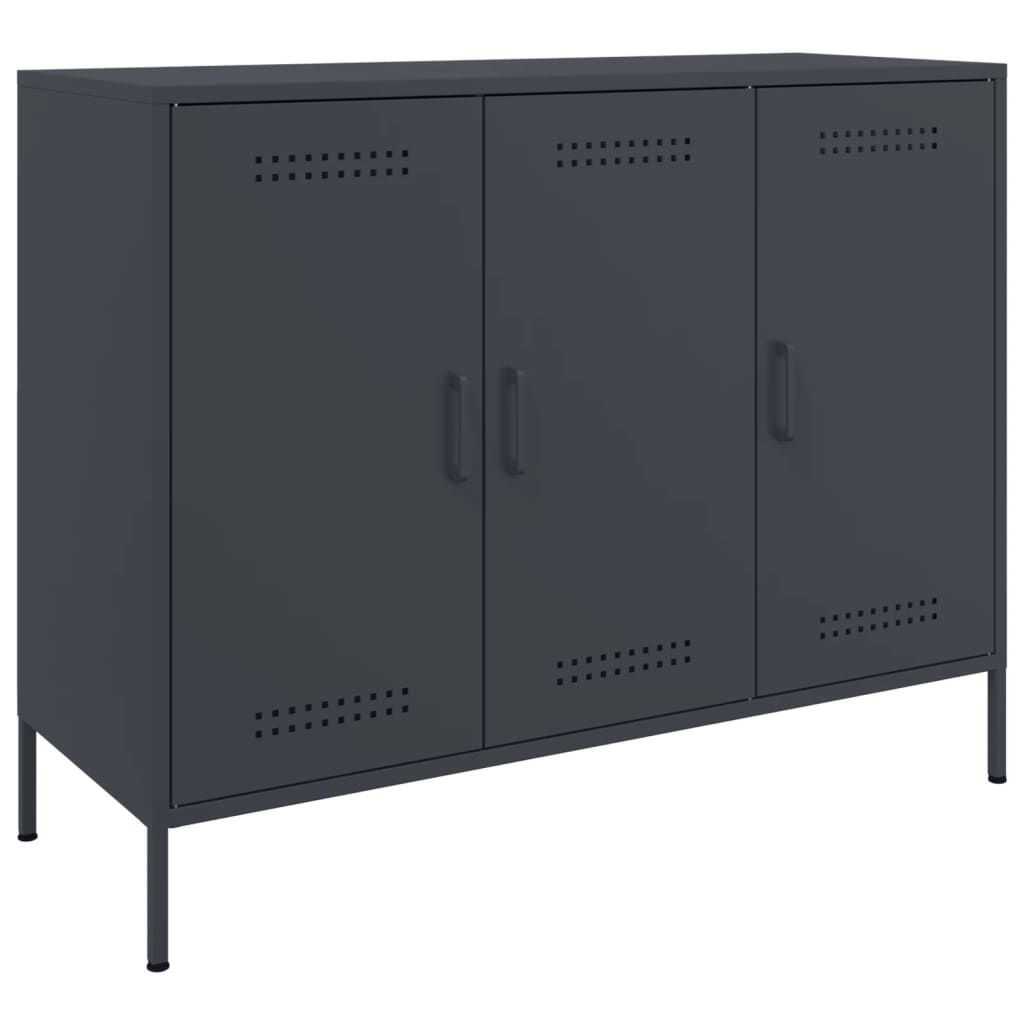 Dressoir 100,5x39x79 cm koudgewalst staal antracietkleurig