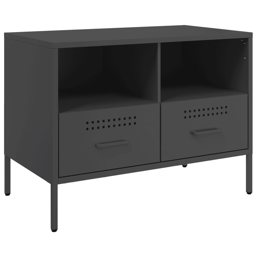 Tv-meubel 68x39x50,5 cm koudgewalst staal zwart