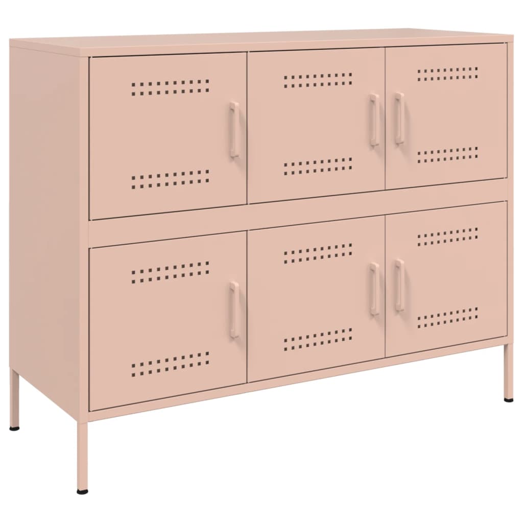 Dressoir 100,5x39x79 cm koudgewalst staal roze