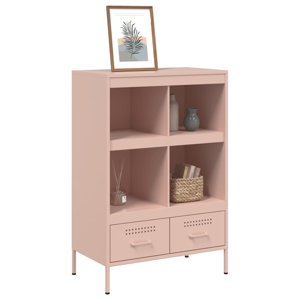 Hoge kast 68x39x101,5 cm koudgewalst staal roze