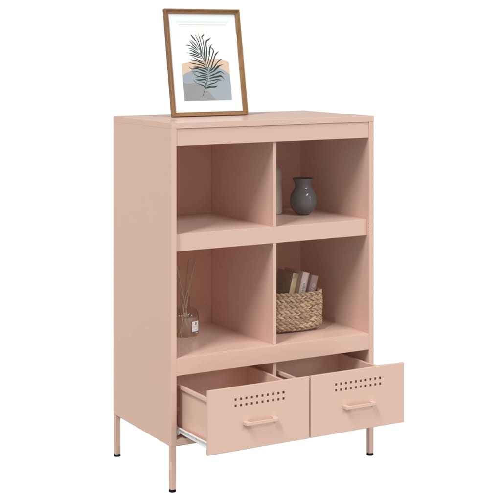 Hoge kast 68x39x101,5 cm koudgewalst staal roze