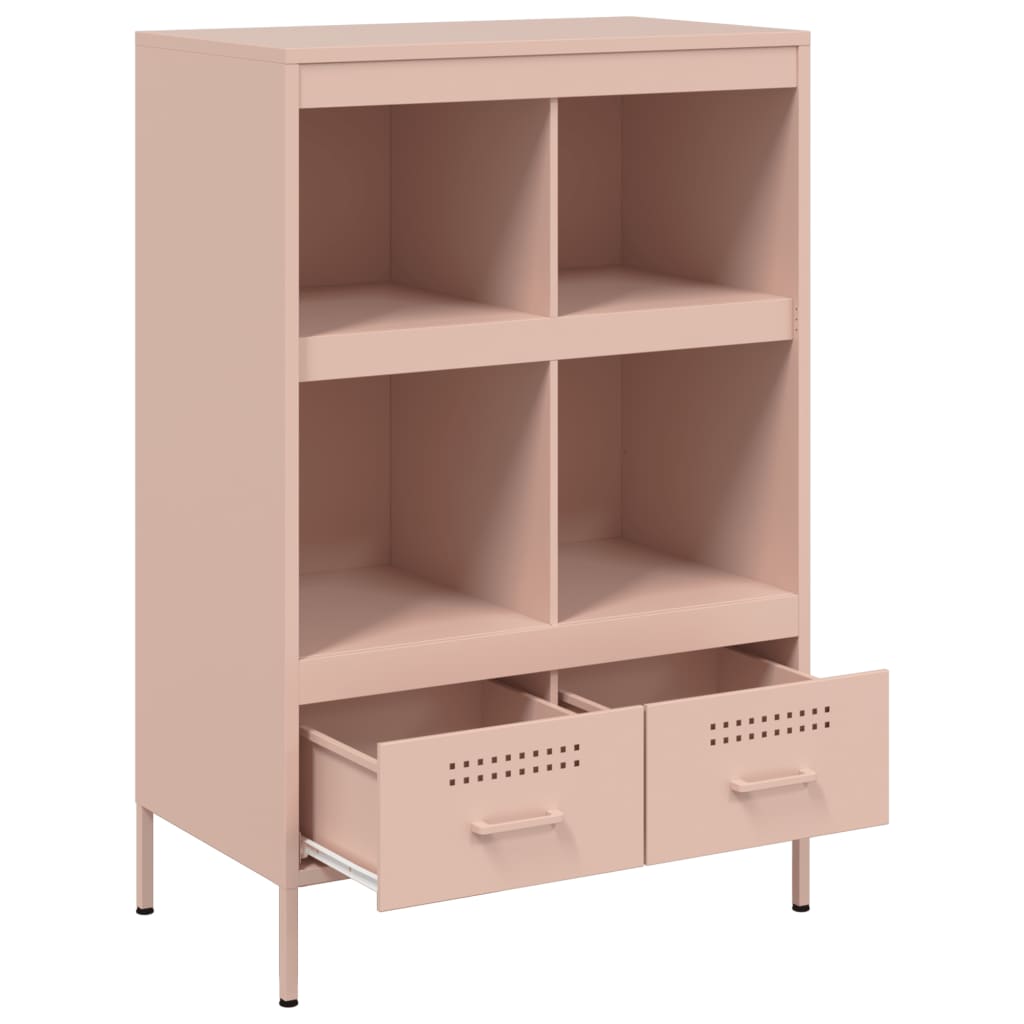 Hoge kast 68x39x101,5 cm koudgewalst staal roze