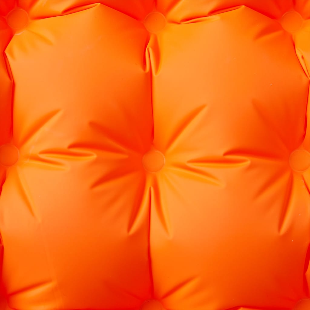 Kampeermatras met geïntegreerd kussen zelfopblazend oranje