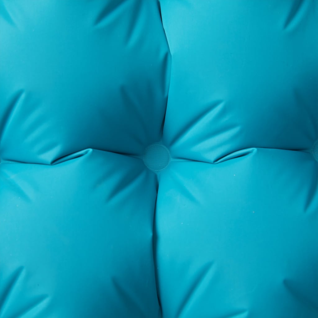 Kampeermatras met geïntegreerd kussen zelfopblazend blauw