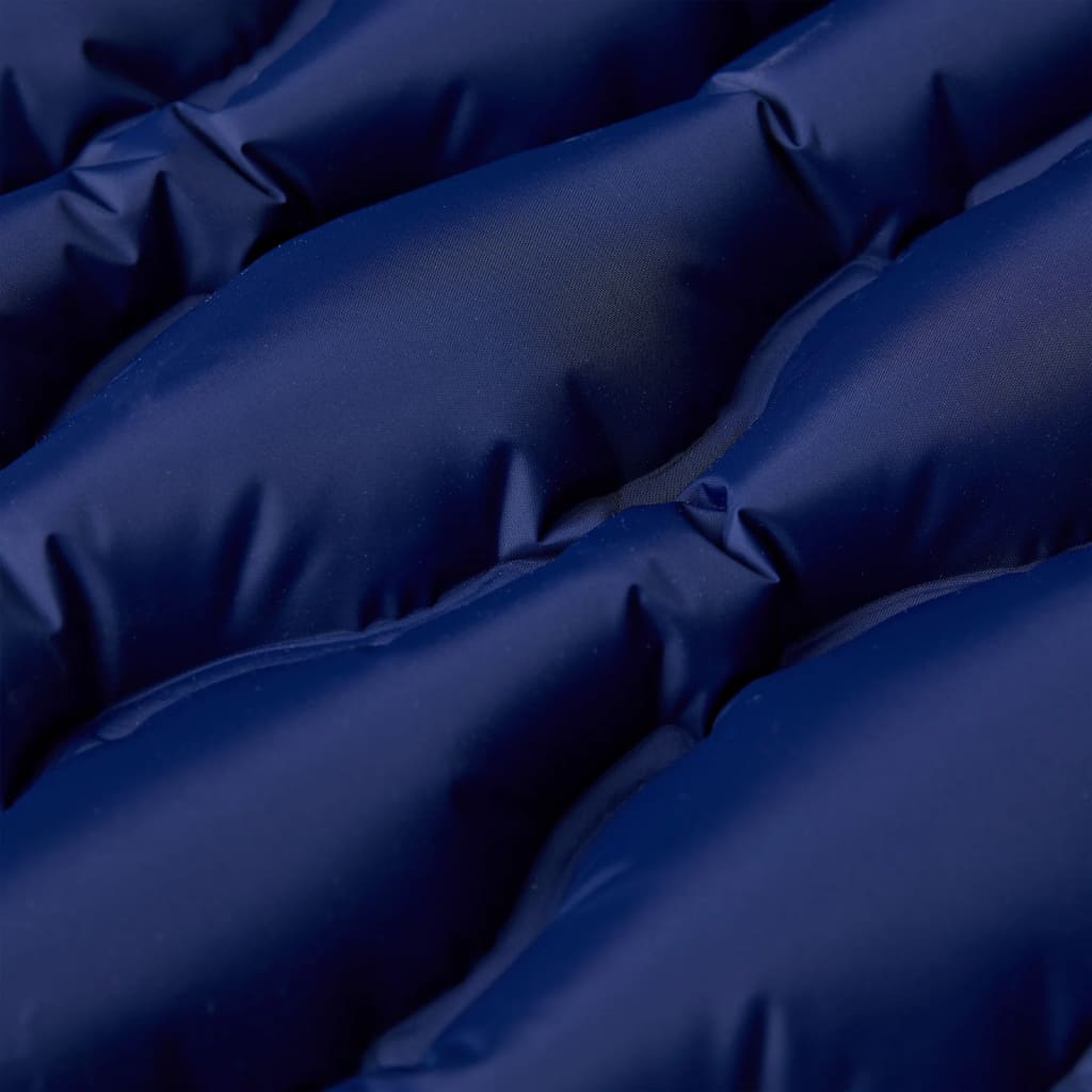 Kampeermatras met geïntegreerd kussen zelfopblazend marineblauw