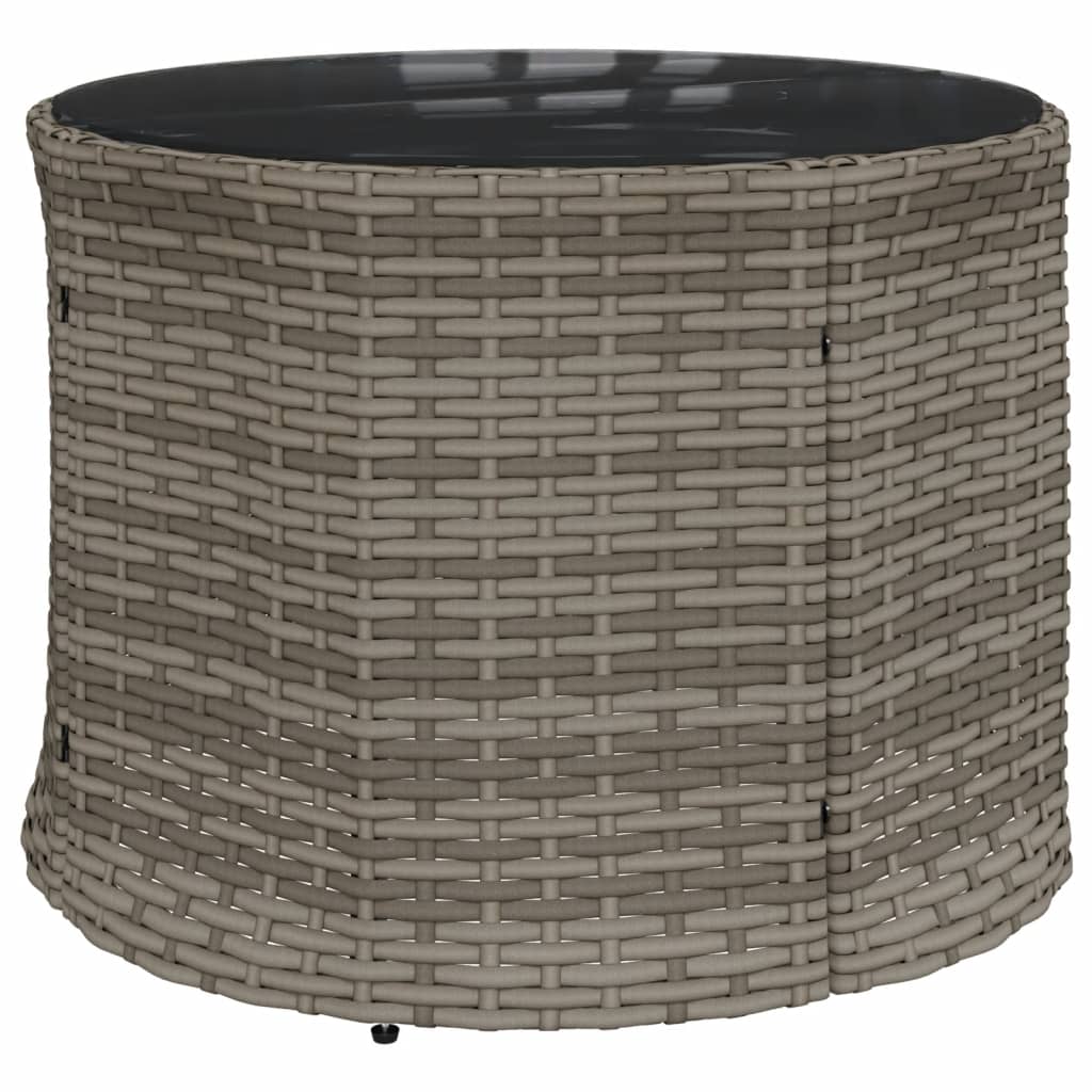 3-delige Loungeset halfrond poly rattan grijs