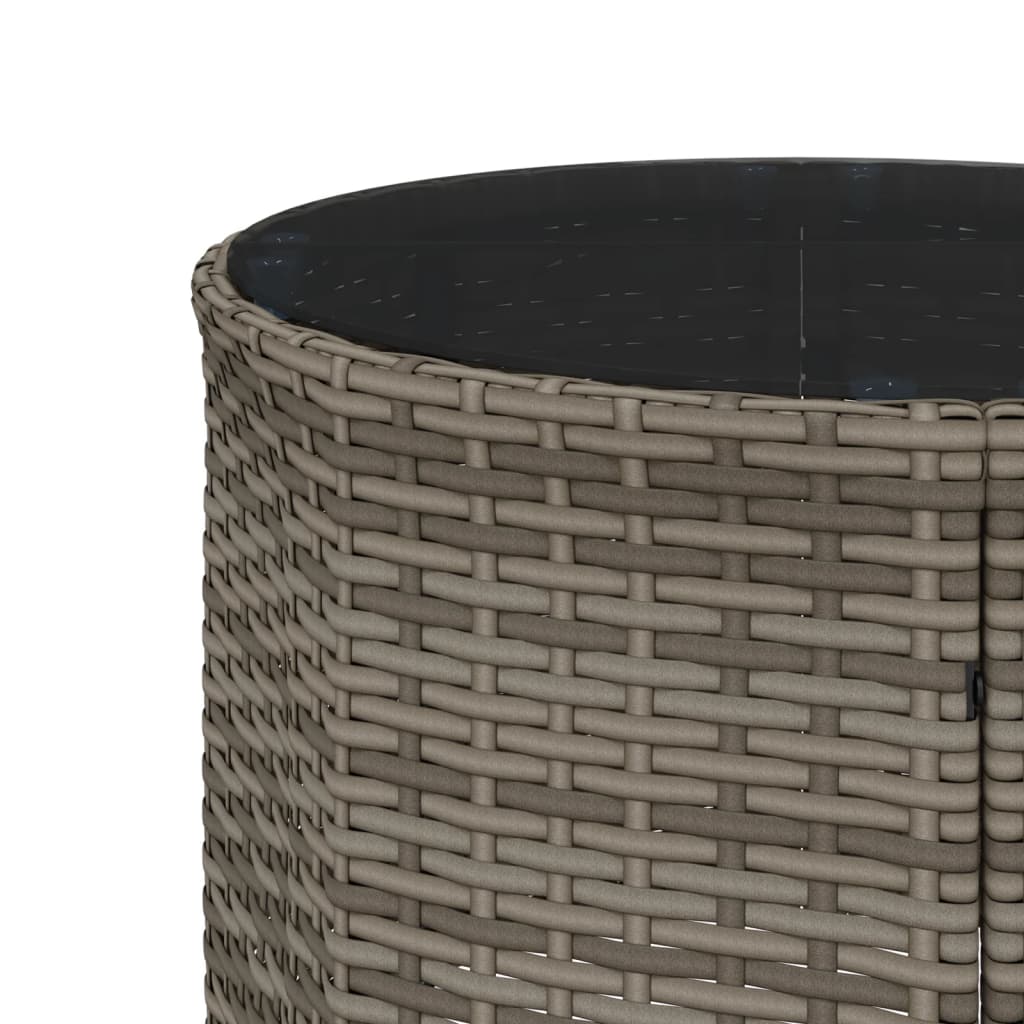 3-delige Loungeset halfrond poly rattan grijs